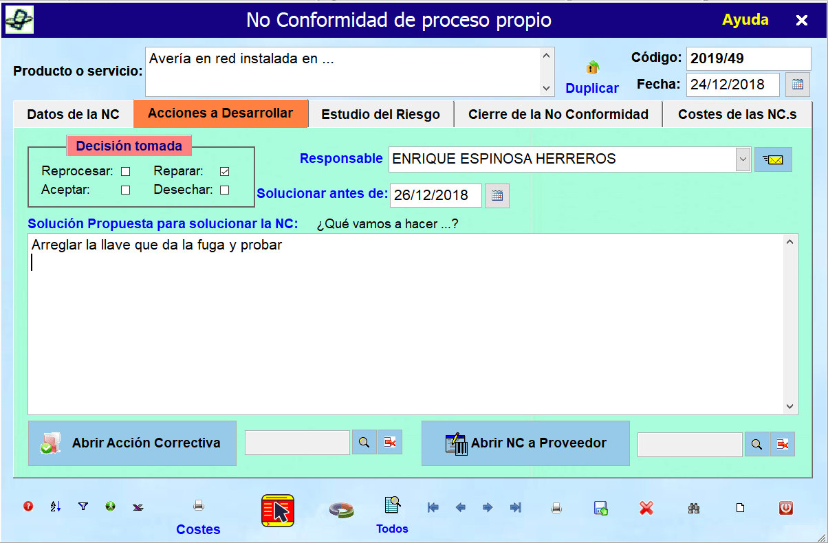 Estudio NC de proceso