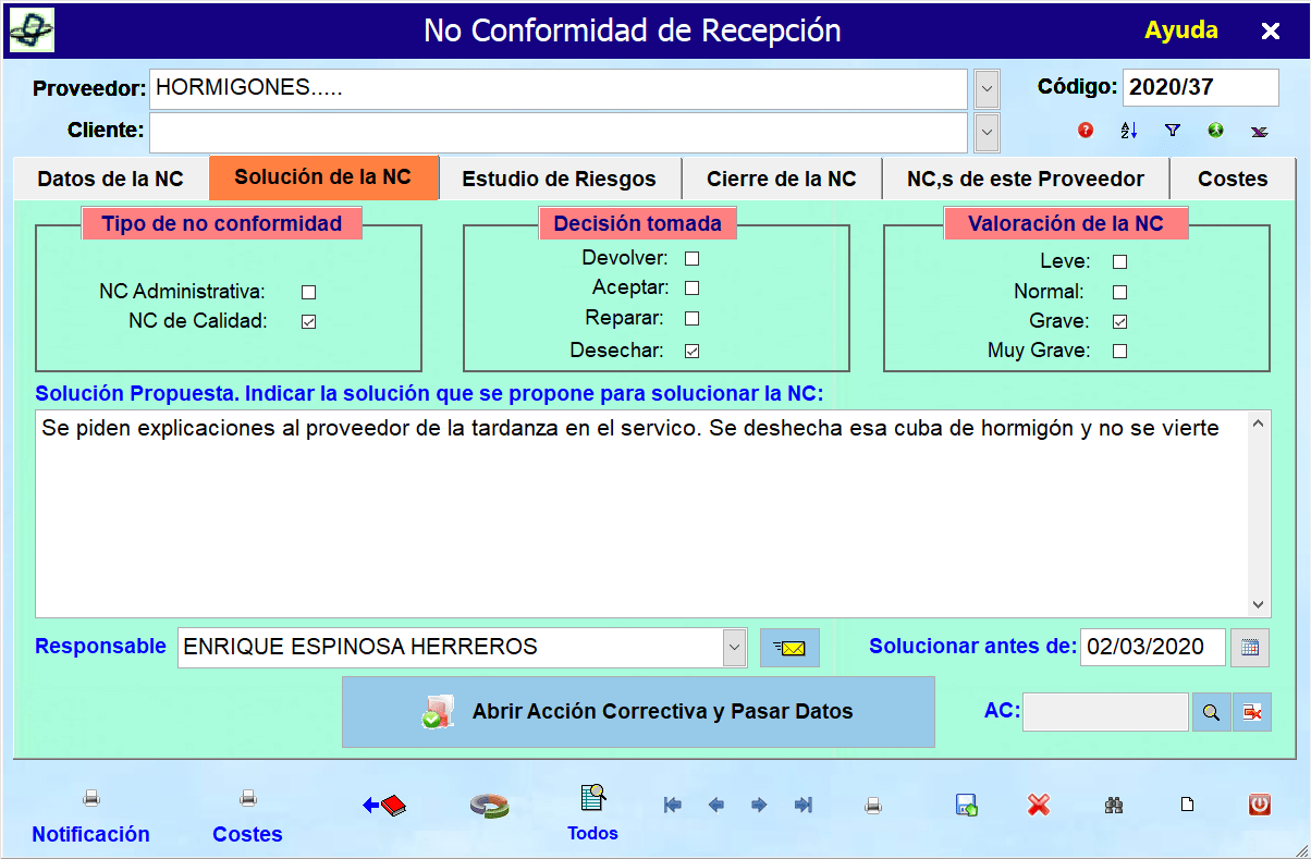Estudio NC de recepci&oacute;n